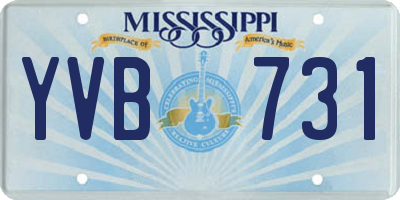 MS license plate YVB731