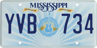 MS license plate YVB734