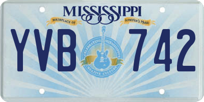 MS license plate YVB742