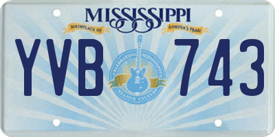 MS license plate YVB743
