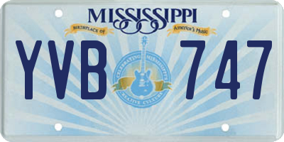 MS license plate YVB747