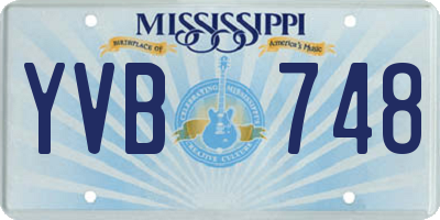 MS license plate YVB748
