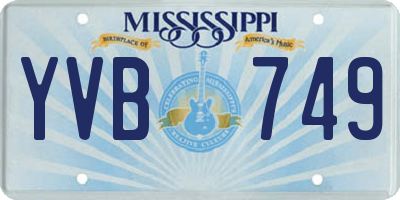 MS license plate YVB749
