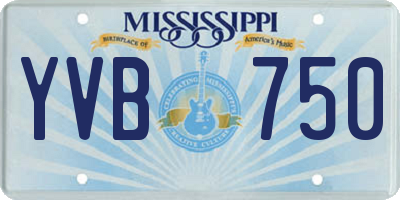 MS license plate YVB750
