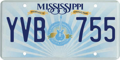 MS license plate YVB755