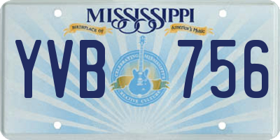 MS license plate YVB756