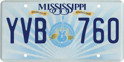 MS license plate YVB760