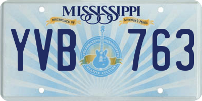 MS license plate YVB763