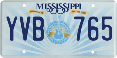 MS license plate YVB765