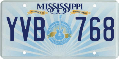 MS license plate YVB768