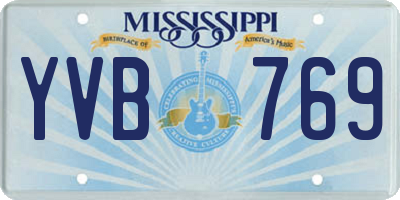 MS license plate YVB769
