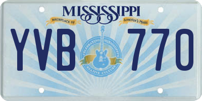 MS license plate YVB770