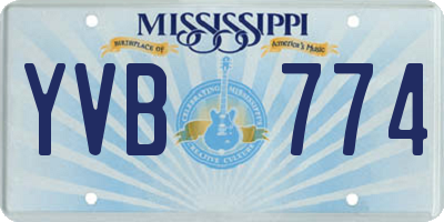 MS license plate YVB774