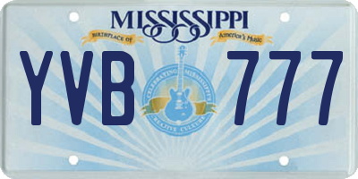 MS license plate YVB777