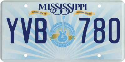 MS license plate YVB780