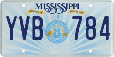 MS license plate YVB784
