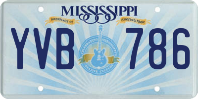 MS license plate YVB786