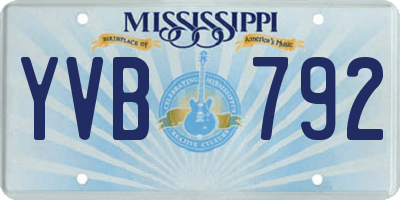 MS license plate YVB792