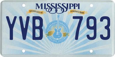 MS license plate YVB793