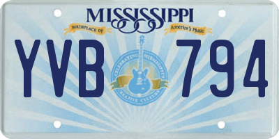 MS license plate YVB794