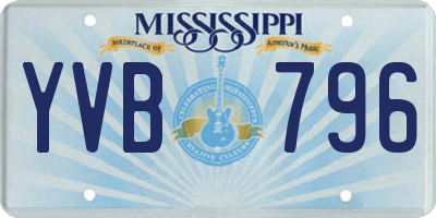 MS license plate YVB796