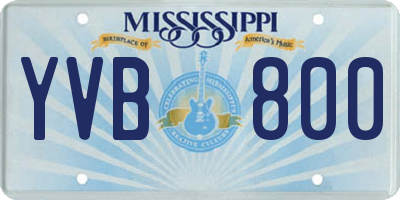MS license plate YVB800
