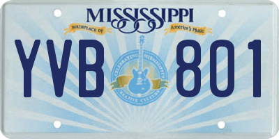 MS license plate YVB801