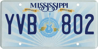 MS license plate YVB802