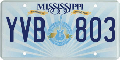 MS license plate YVB803