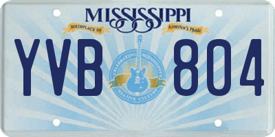MS license plate YVB804