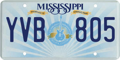 MS license plate YVB805
