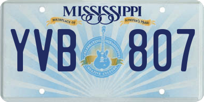 MS license plate YVB807