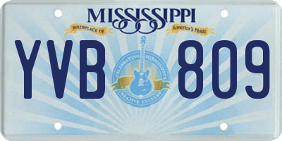 MS license plate YVB809