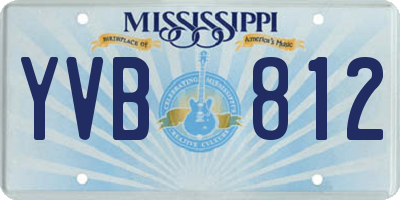 MS license plate YVB812