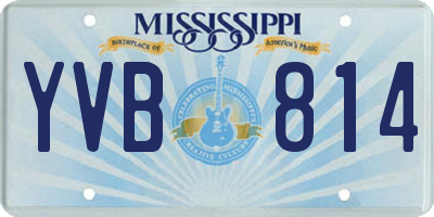 MS license plate YVB814