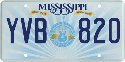 MS license plate YVB820