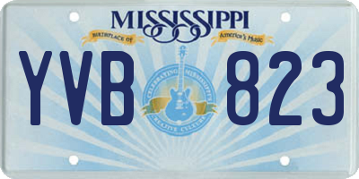 MS license plate YVB823