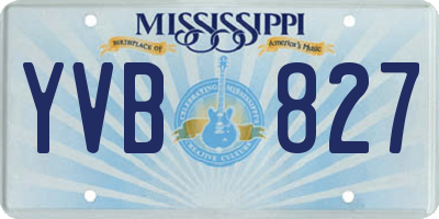 MS license plate YVB827