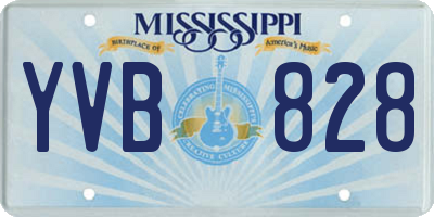 MS license plate YVB828