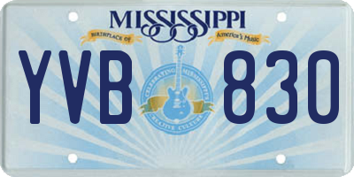 MS license plate YVB830
