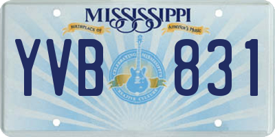 MS license plate YVB831