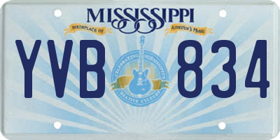 MS license plate YVB834