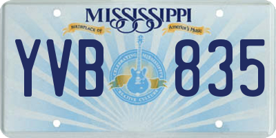 MS license plate YVB835