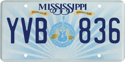 MS license plate YVB836