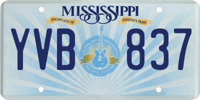MS license plate YVB837