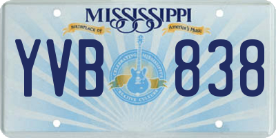 MS license plate YVB838