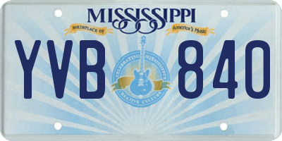 MS license plate YVB840
