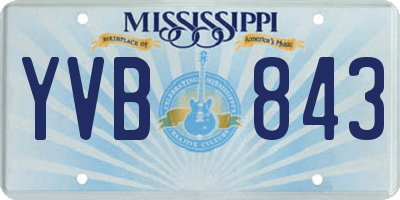 MS license plate YVB843