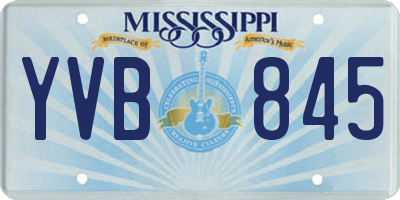 MS license plate YVB845