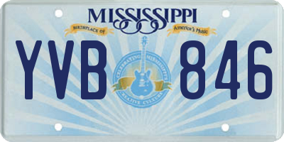 MS license plate YVB846